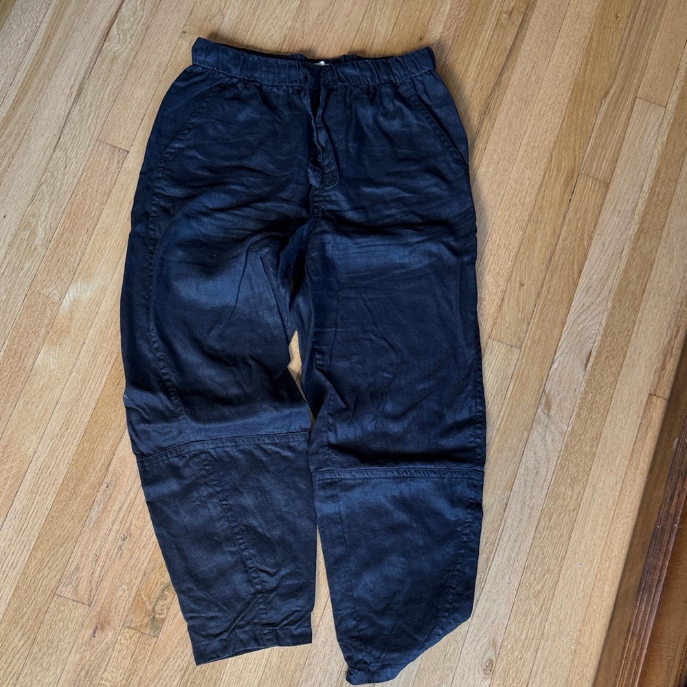 Everlane linen barrel leg pants